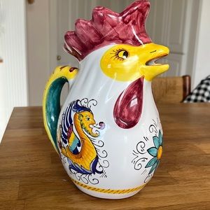 Williams Sonoma Sur lá Table Nova Deruta Rooster Pitcher